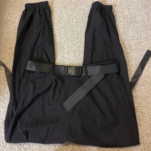 black buckle joggers